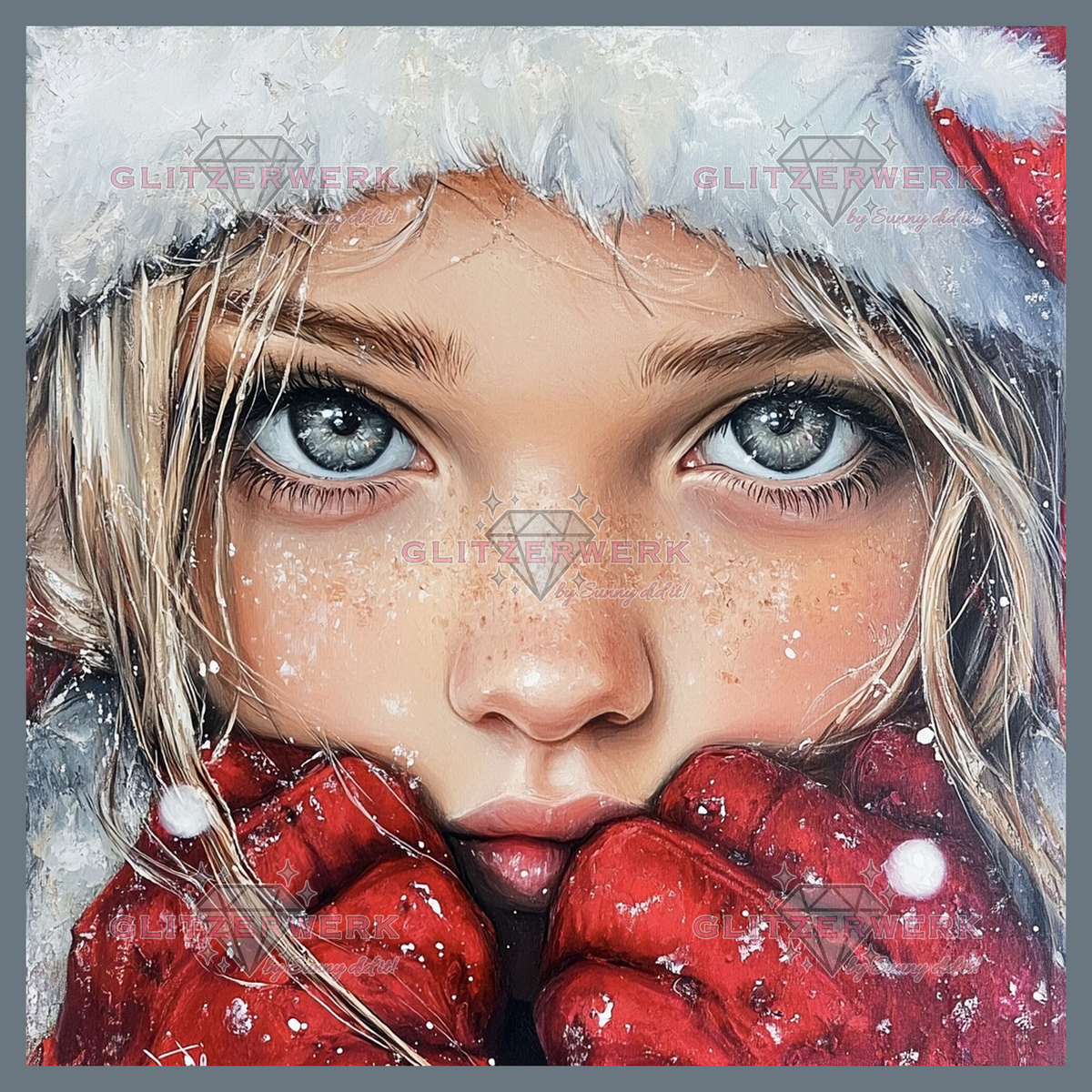 Wintermädchen by CaroFelicia 60x60cm 120 Farben