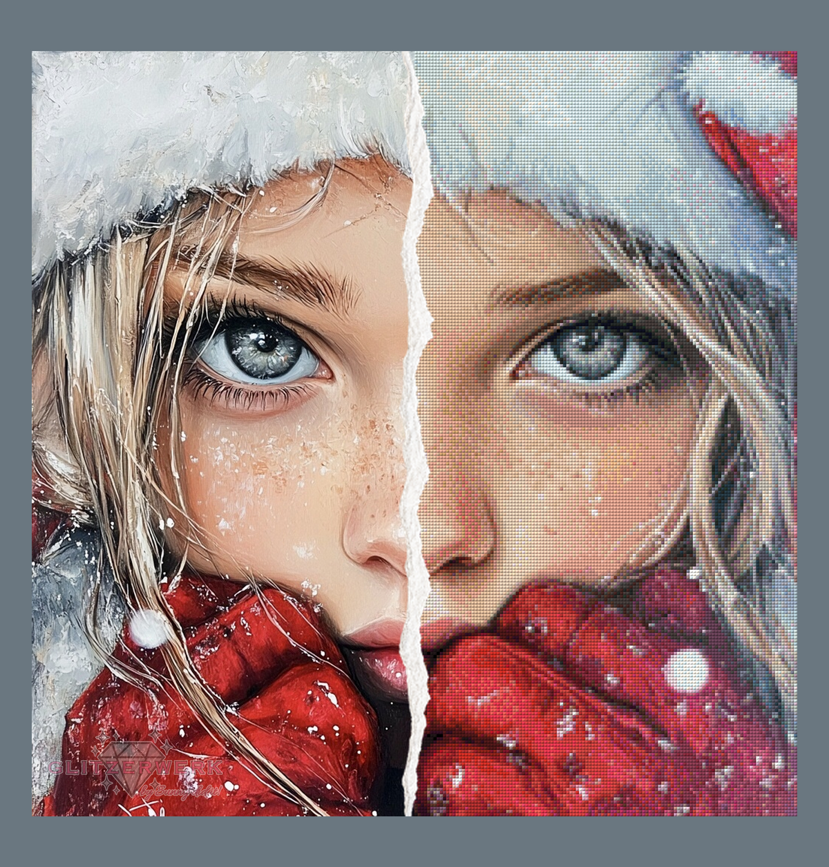 Wintermädchen by CaroFelicia 60x60cm 120 Farben
