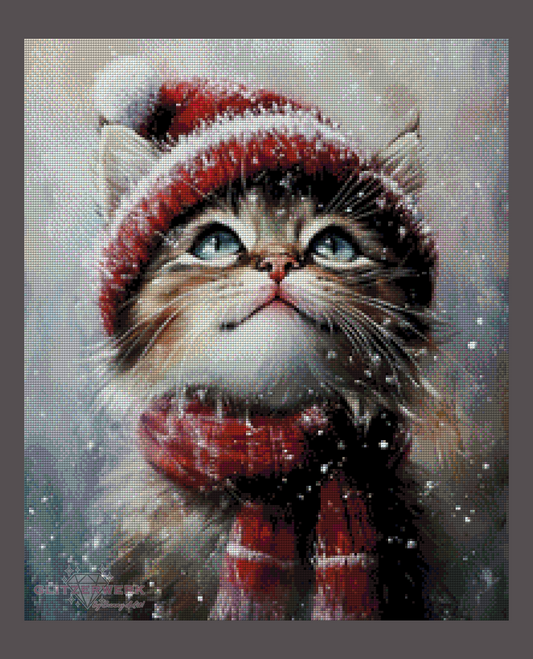 Winter Kitty by CaroFelicia 50x65cm 110 Farben