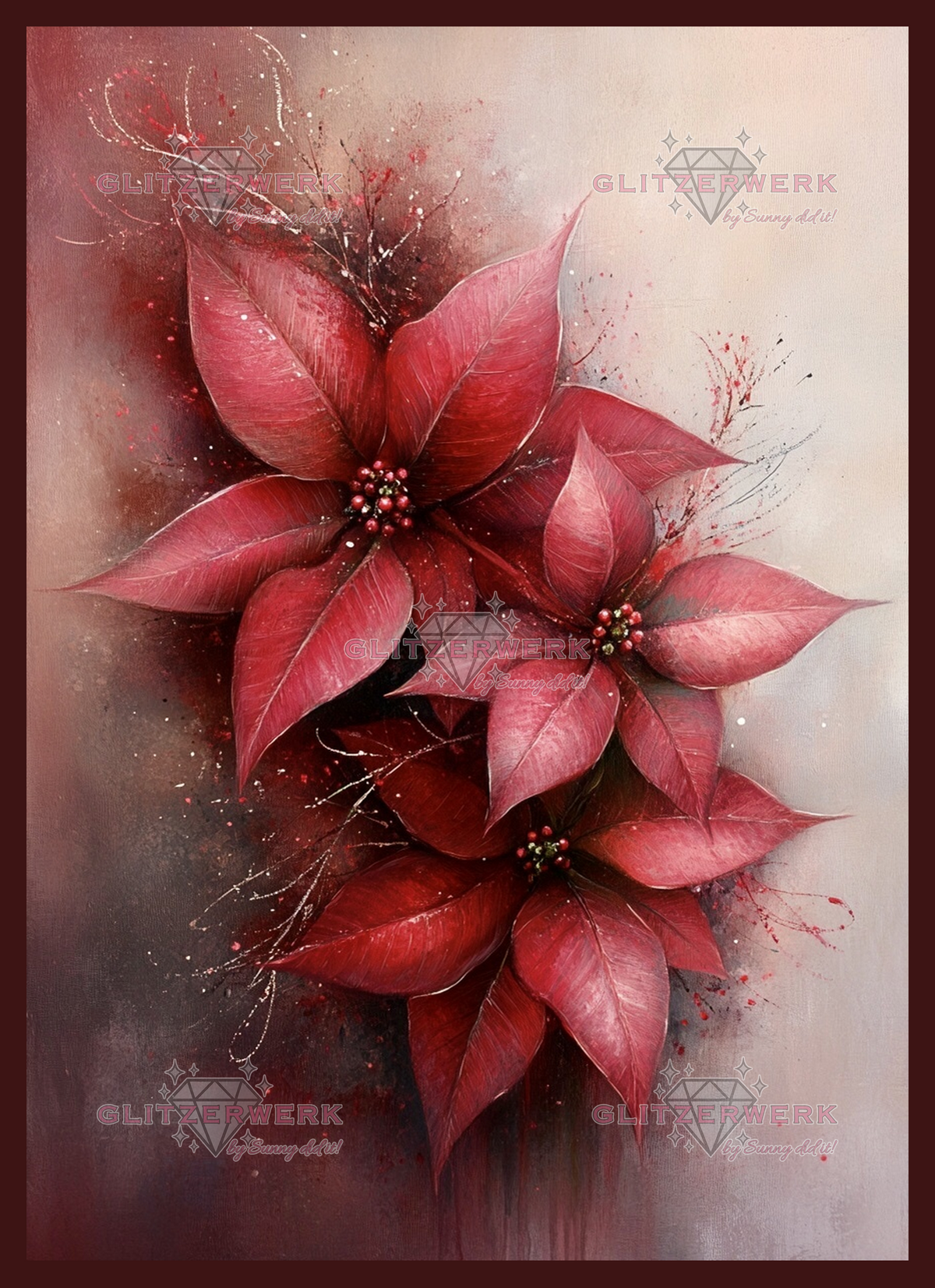 Malerischer Weihnachtsstern by CaroFelicia 50x70cm 100 Farben