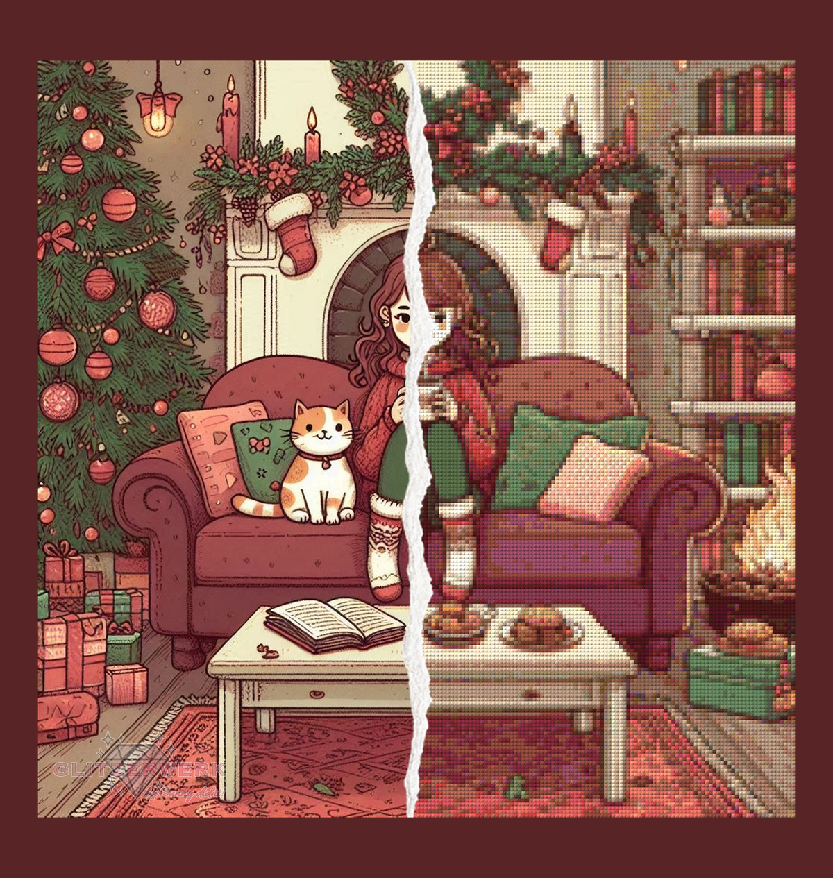 Gemütliche Weihnachtszeit by Funkelreich 50x50cm 85 Farben