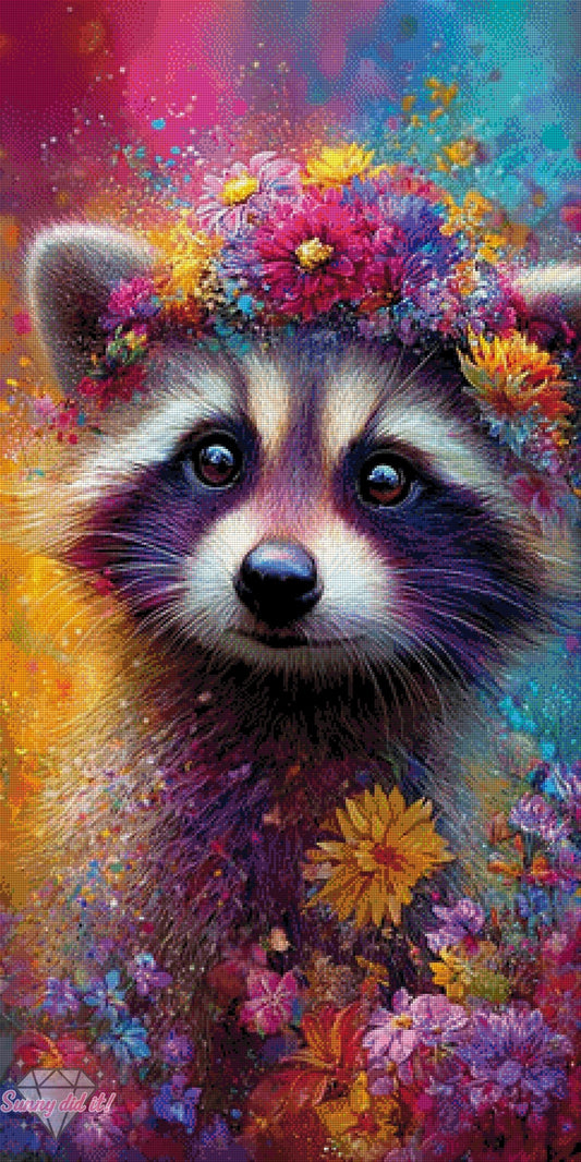 Waschbär in Blumen by CaroFelicia