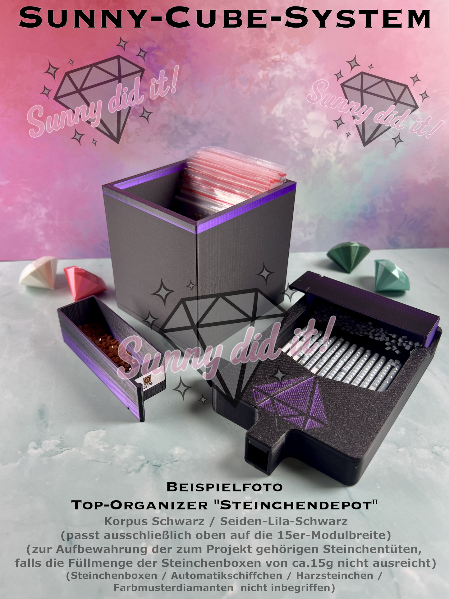 Sunny-Cube-System - Top-Organizer "Steinchendepot"