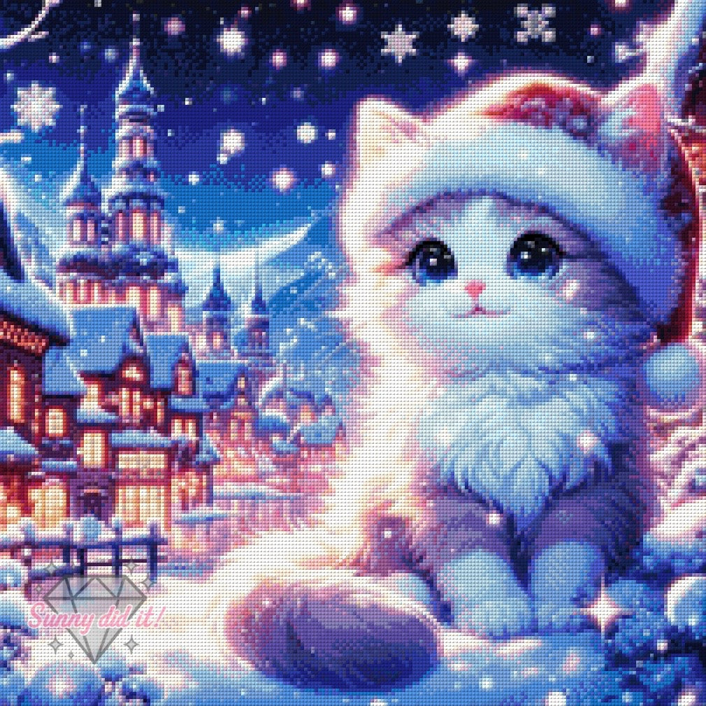 Christmas with Kitty Cat by Cre8tive Diamond Art