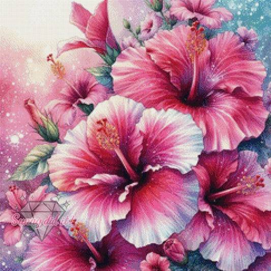 Hibiskuspracht in pink by Christa.fe KI